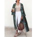 Women Floral Print Bohemian Vintage Long Sleeve Long Cardigan