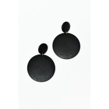 Langley Black Circle Drop Earring